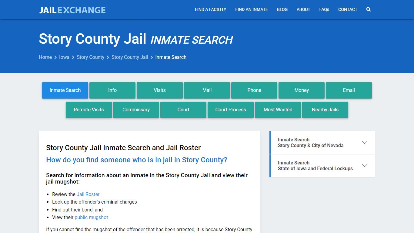 Story County Jail Inmate Search - Jail Exchange